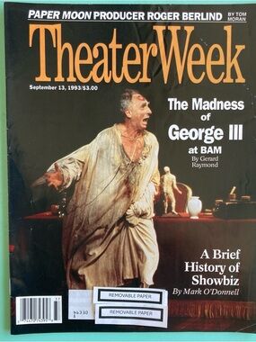 Nigel Hawthorne In The Madness of George III Theater Week Magazine Sept 13 1993